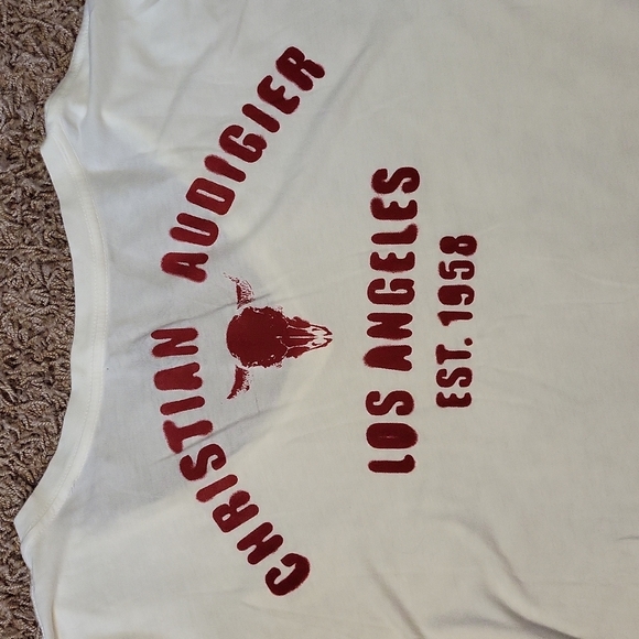 NWOT Christian Audigier Eagle V-neck Tee Shirt Men's 2XL Studs Embellished - Picture 6 of 7